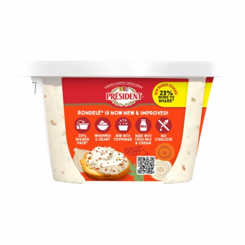 Président® Rondelé® Creamy Whipped Garden Veggie Spreadable Cheese 8 oz Perspective: bottom