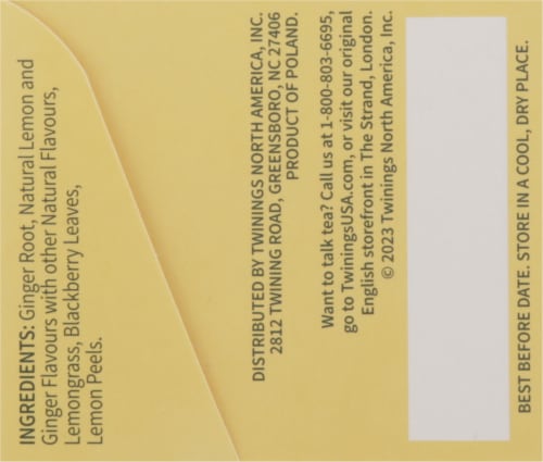 Twinings® Of London Lemon & Ginger Herbal Tea Bags Perspective: bottom