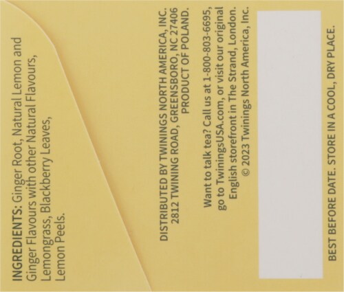 Twinings® Of London Lemon & Ginger Herbal Tea Bags Perspective: bottom