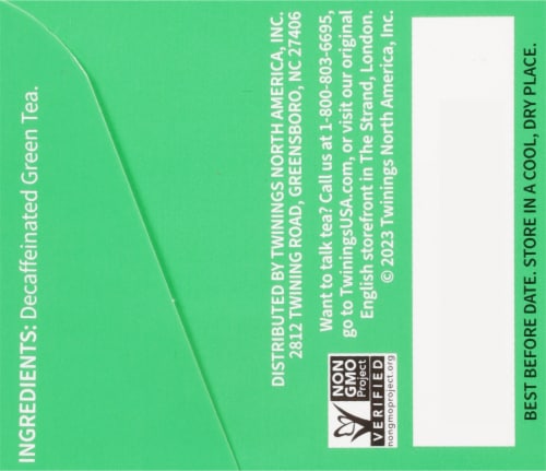 Twinings Of London Decaffeinated Green Tea Bags Perspective: bottom