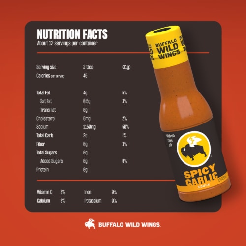 Buffalo Wild Wings Spicy Garlic Buffalo Sauce Perspective: bottom