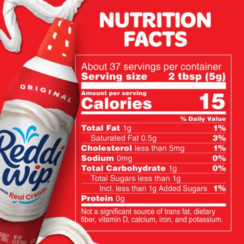 Reddi Wip Original Whipped Topping Made With Real Cream Perspective: bottom