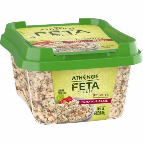 Athenos Tomato & Basil Crumbled Feta Cheese Perspective: bottom
