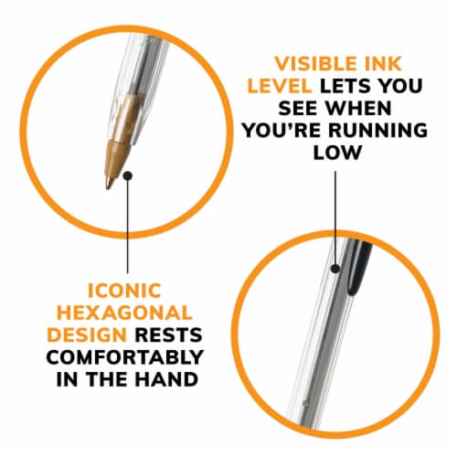BIC® Cristal® Xtra Smooth Medium Ball Point Pens - Black Perspective: bottom