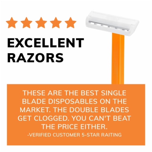 BIC® Sensitive® Single-Blade Disposable Razors Perspective: bottom