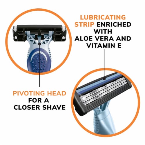 BIC® Flex 3™ Men's Razors Perspective: bottom
