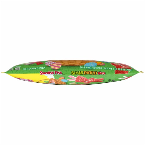 Sour Patch Kids & Swedish Fish Treat Size Easter Candy Bags Perspective: bottom