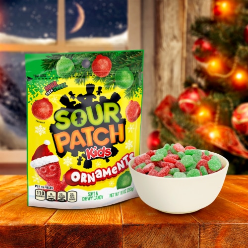 SOUR PATCH KIDS Ornaments Soft & Chewy Holiday Candy Bag, 10 SOUR PATCH KIDS Ornaments Soft & Chewy Holiday Candy Bag, 10