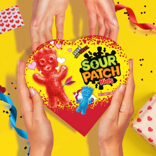 SOUR PATCH KIDS Soft & Chewy Valentines Day Candy Heart Shaped Box Perspective: bottom