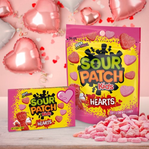 Sour Patch Kids Soft & Chewy Valentines Day Candy Hearts Perspective: bottom