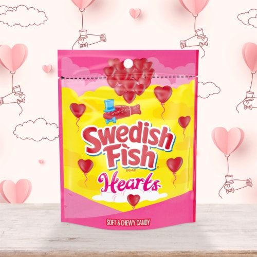 SWEDISH FISH Hearts Soft & Chewy Valentines Day Candy Bag Perspective: bottom