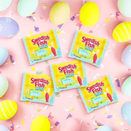 SWEDISH FISH Mini with Assorted Eggs Soft & Chewy Easter Candy Treat Size Bags Perspective: bottom