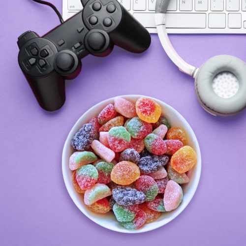 SOUR PATCH KIDS Fruits Mix Soft & Chewy Candy Share Size Perspective: bottom