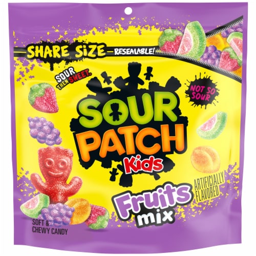 SOUR PATCH KIDS Fruits Mix Soft & Chewy Candy Share Size Perspective: bottom