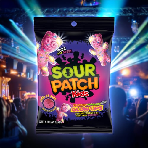 SOUR PATCH KIDS Glow Ups Strawberry-Watermelon Soft & Chewy Candy Perspective: bottom
