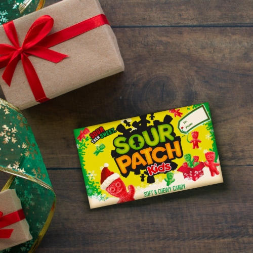 SOUR PATCH KIDS Red & Green Soft & Chewy Holiday Candy Theater Box Perspective: bottom