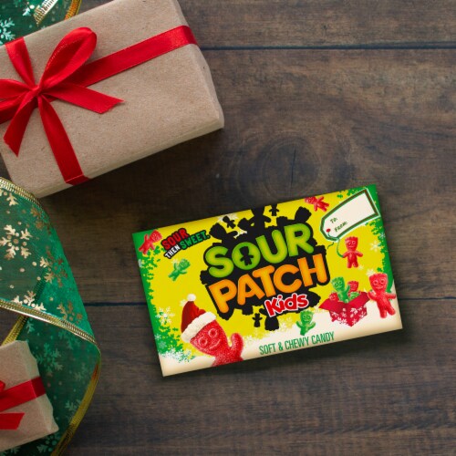 SOUR PATCH KIDS Red & Green Soft & Chewy Holiday Candy Theater Box Perspective: bottom