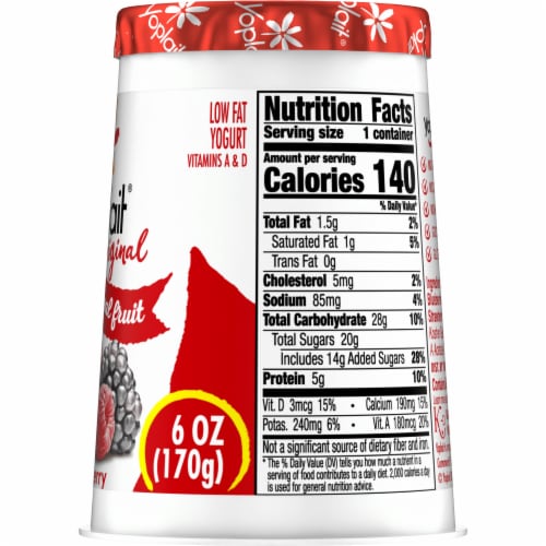 Yoplait Original Mixed Berry Low Fat Yogurt Cup Perspective: bottom