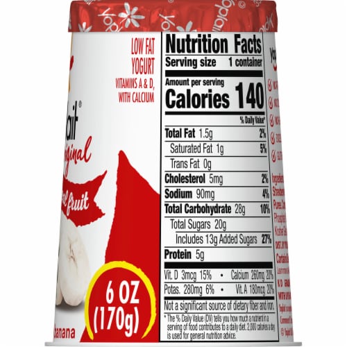 Yoplait Original Strawberry Banana Low Fat Yogurt Cup Perspective: bottom