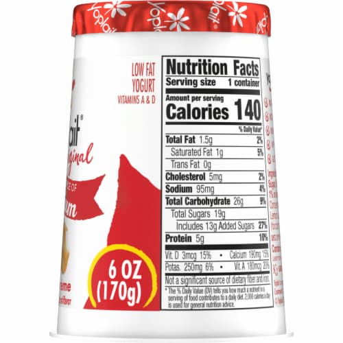 Yoplait Original Orange Creme Flavored Low Fat Yogurt Cup Perspective: bottom
