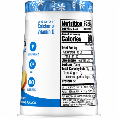 Yoplait Light Harvest Peach Fat Free Yogurt Cup Perspective: bottom