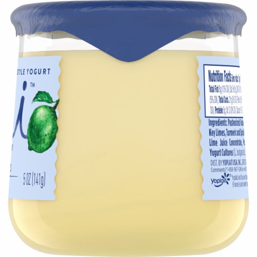 Oui by Yoplait Gluten Free French Style Key Lime Whole Milk Yogurt Glass Jar Perspective: bottom