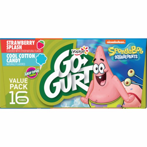 Go GURT Strawberry and Cotton Candy Kids Fat Free Yogurt Tubes Perspective: bottom