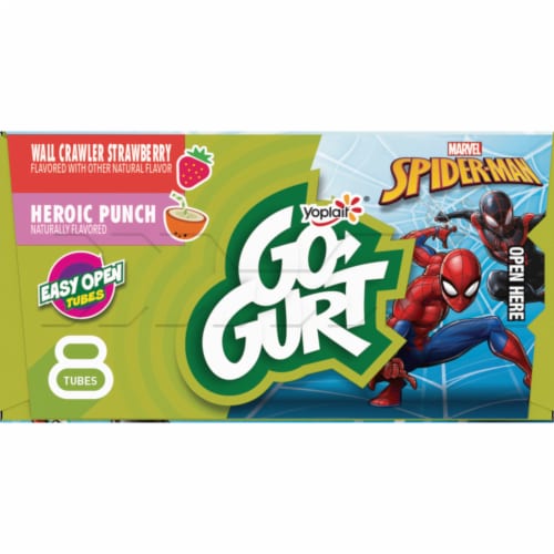 Go Gurt Spiderman Gluten Free Berry and Fruit Punch Yogurt Tubes Perspective: bottom
