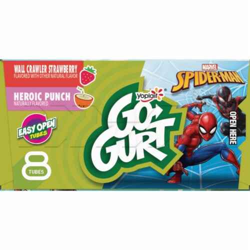 Go GURT Berry and Fruit Punch Kids Fat Free Yogurt Tubes Perspective: bottom