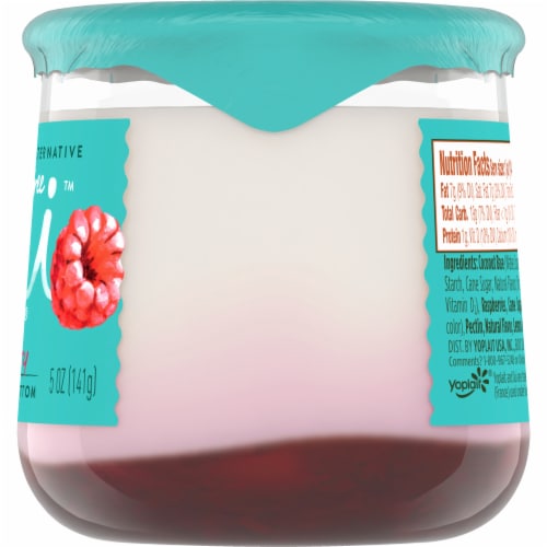 Oui by Yoplait Raspberry Dairy Free Yogurt Alternative Jar Perspective: bottom