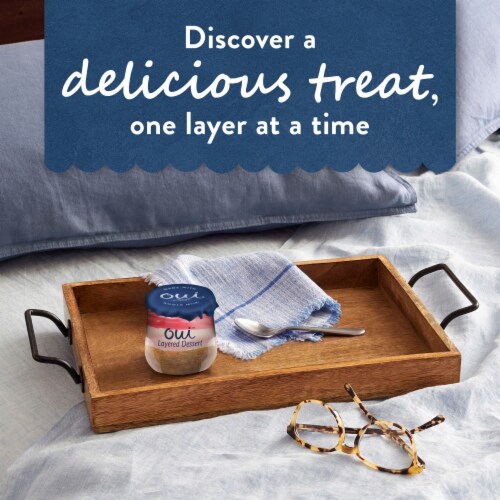 Oui by Yoplait Creme Fraiche Cherry Cheesecake Layered Dessert Glass Jars Perspective: bottom