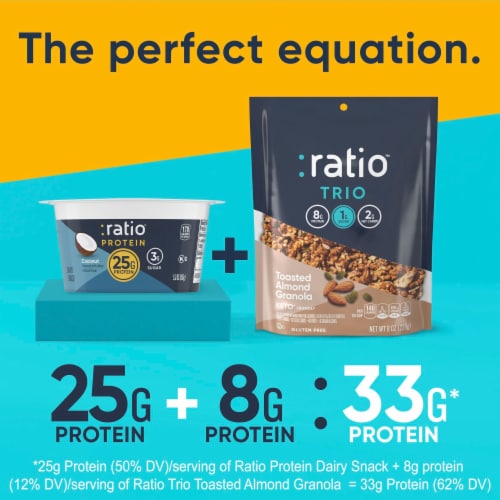 Ratio Protein Coconut Yogurt Cultured Dairy Snack Perspective: bottom