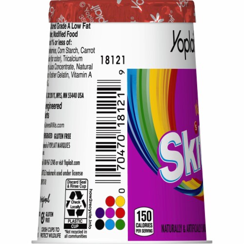 Yoplait Original Skittles Wild Berry Low Fat Yogurt Cup Perspective: bottom