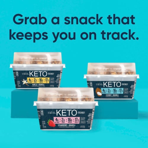 Ratio Keto Friendly Vanilla Yogurt Cultured Dairy Snack With Granola Perspective: bottom
