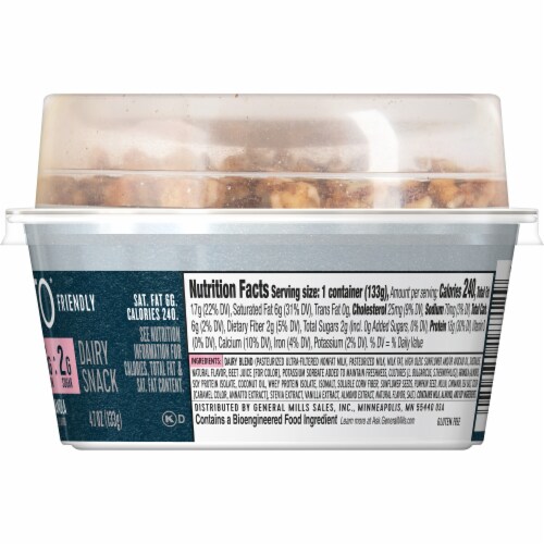 Ratio Keto Friendly Strawberry Yogurt Cultured Dairy Snack With Granola Perspective: bottom