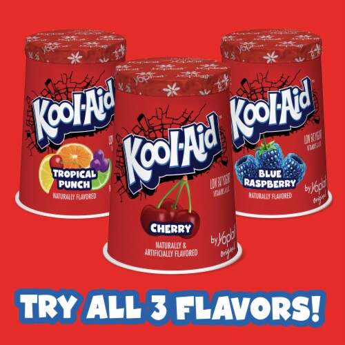 Yoplait Original Kool Aid Cherry Low Fat Yogurt Perspective: bottom