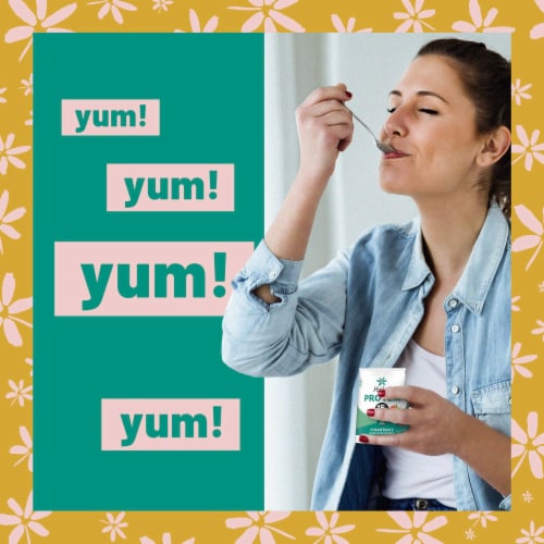 Yoplait Protein Mixed Berry Yogurt Cultured Dairy Snack Cup Perspective: bottom