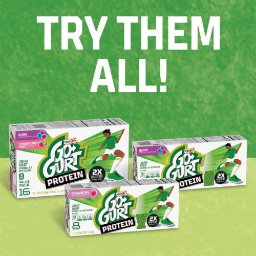 Go-GURT Protein Strawberry Kids Low Fat Yogurt Tubes Perspective: bottom