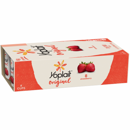 Yoplait Original Lowfat Strawberry Yogurt Cups Perspective: bottom