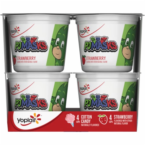 Yoplait Low Fat Cotton Candy & Strawberry Kids Yogurt Pack Perspective: bottom