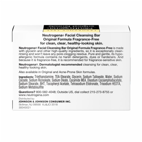 Neutrogena Cleansing Facial Bar Soap Fragrance-Free with Glycerin Perspective: bottom