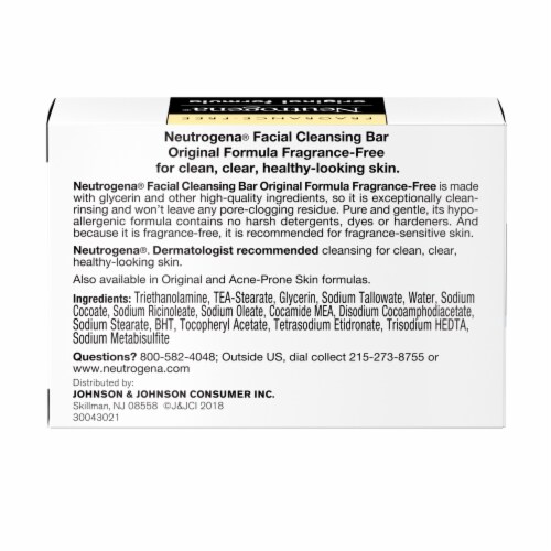 Neutrogena Cleansing Facial Bar Soap Fragrance-Free with Glycerin Perspective: bottom
