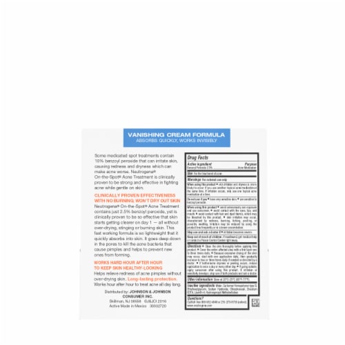 Neutrogena On-The-Spot Acne Spot Treatment with 2.5% Benzoyl Peroxide Acne Treatment Perspective: bottom