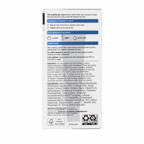 Neutrogena Rapid Wrinkle Repair Retinol Eye Cream for Dark Circles with Retinol & Hyaluronic Acid Perspective: bottom