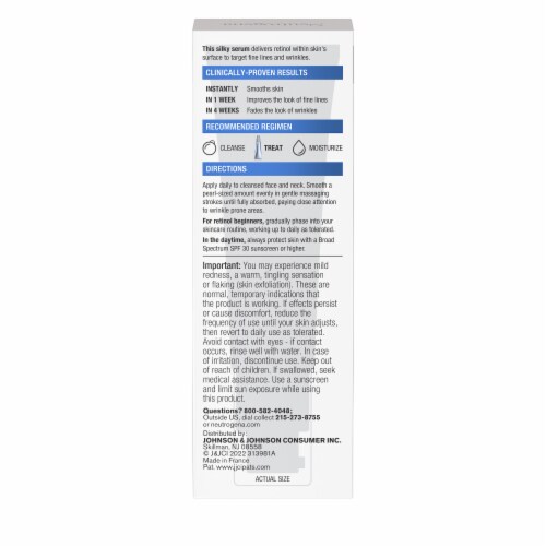 Neutrogena Rapid Wrinkle Repair Retinol Face Serum Daily Anti-Aging Serum Perspective: bottom