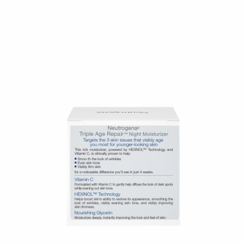 Neutrogena Triple Age Repair Night Face Cream Anti-Aging with Vitamin C to help Fight Wrinkles Perspective: bottom