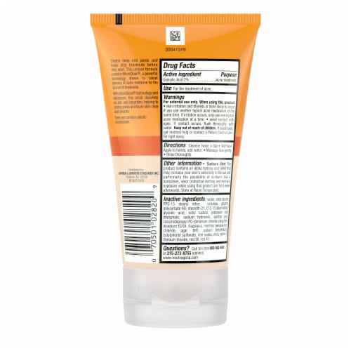Neutrogena Oil-Free Acne Face Scrub 2% Salicylic Acid Acne Treatment Perspective: bottom