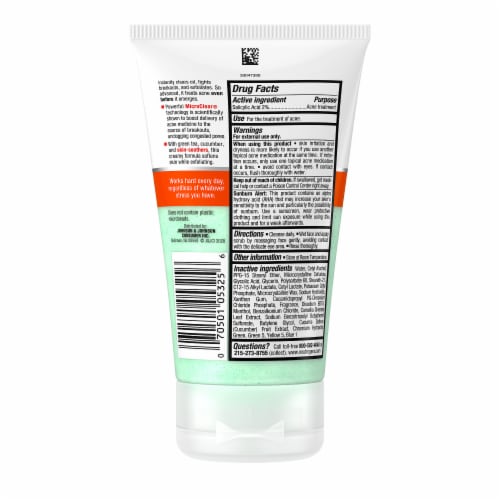 Neutrogena Oil-Free Acne Stress Control Power-Clear Facial Scrub 2% Salicylic Acid Acne Treatment Perspective: bottom