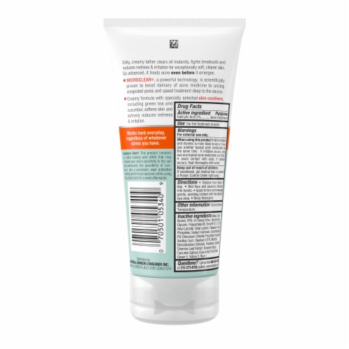 Neutrogena Oil-Free Acne Stress Control Power-Cream Face Wash 6 Fl. Oz Perspective: bottom
