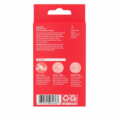 Neutrogena Stubborn Acne Hydrocolloid Acne Treatment Patches Perspective: bottom
